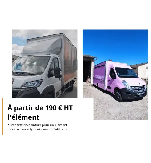Fourgon à caisse et food-truck rose repeints par Borosy