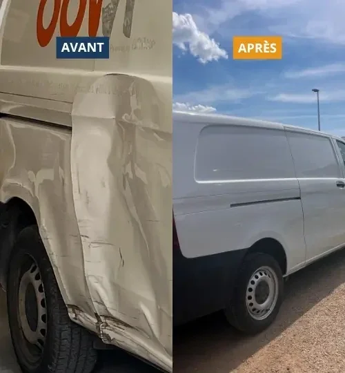 Utilitaire professionnel repeint par Borosy dans l'Hérault